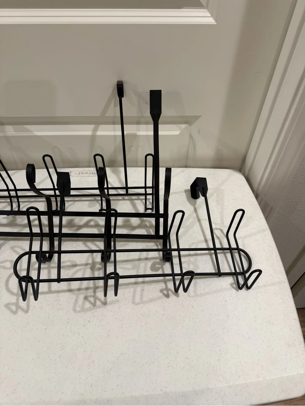Black Metal Over-the-Door Hook Rack Trio ~ Sleek Over the Door Organizer